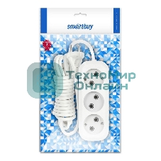Удлинитель бытовой Smartbuy (SBE-10-3-07-N) 3 гнз х 7,0 м (10А/2.2 кВт, ПВС 2х1.0)