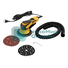 Эксцентриковая шлифовальная машина бесщеточная Denzel OS-150-BL, 350 Вт, 4000-10000 об/мин