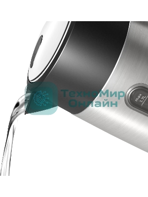 Чайник электрический Bosch TWK4P440 1.7 л, 2400 Вт, нержавеющая сталь/черный (корпус: нержавеющая сталь)