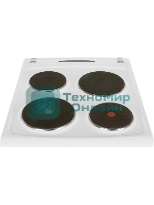 Плита электрическая Hansa FCEW54109 белый, конфорок 4 шт, духовка 65 л, 50 см x 85 см x 60 см