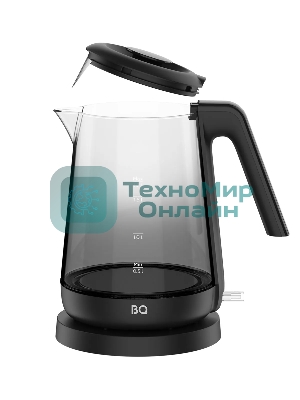 Электрочайник BQ KT1000G черный, 1.7 л, 2200 Вт, скрытый нагревательный элемент