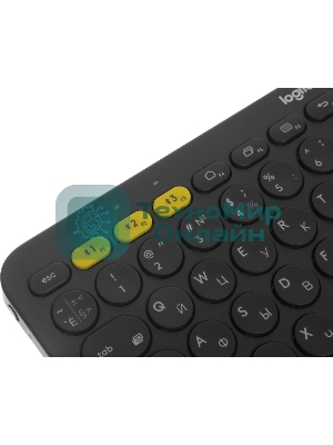 Клавиатура беспроводная Logitech K380 Multi-Device Bluetooth (920-007584) темно- серый- (заводская гравировка)