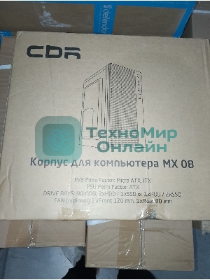 (Поврежденная упаковка) Корпус CBR MiniTower MX08 черный (mATX, без БП, 2xUSB2.0, HD Audio+Mic) (PCC-MATX-MX08-WPSU)