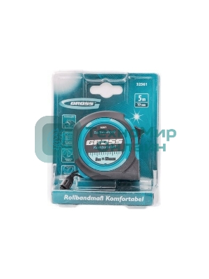 Рулетка Gross 32561 komfortabel 5м х 19мм обрезиненный корпус