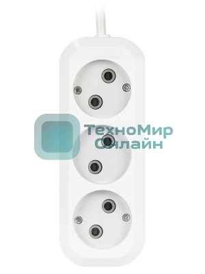 Удлинитель бытовой Smartbuy (SBE-10-3-07-N) 3 гнз х 7,0 м (10А/2.2 кВт, ПВС 2х1.0)