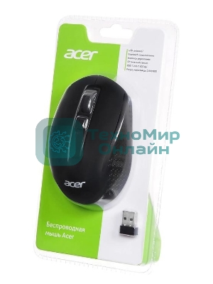 Мышь беспроводная Acer OMR070 черный, 1600 dpi, радиоканал, Bluetooth, USB, кнопки - 6