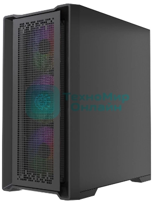 Корпус PowerCase ByteFlow Micro Black LE, Micro-Tower, чёрный