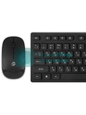 Комплект клавиатура+мышь Oklick S255W беспроводной, USB, 1200 DPI, чёрный