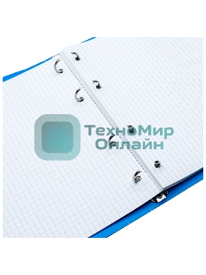 Тетрадь на кольцах Silwerhof 1848212 80 листов, клетка, A5, пластик кольца голубой