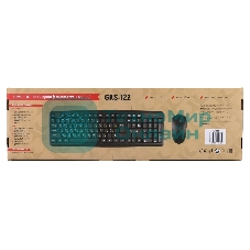 Комплект клавиатура + мышь проводной Гарнизон GKS-122, 104кл+3кн, 1000 DPI, 1.8м, черный