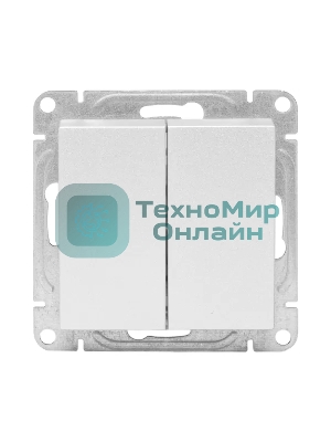 Механизм выключателя EKF UP1-SWA-20 Эпика двухклавишный, алюминий