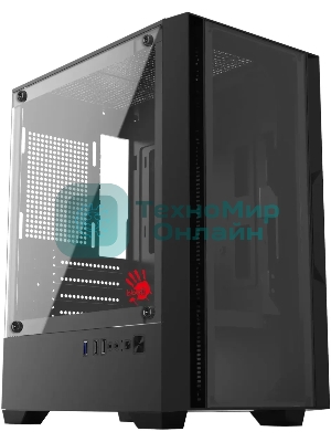 Компьютерный корпус Bloody CC-123 черный без БП mATX 8x120мм 2xUSB2.0 1xUSB3.0 audio bott PSU