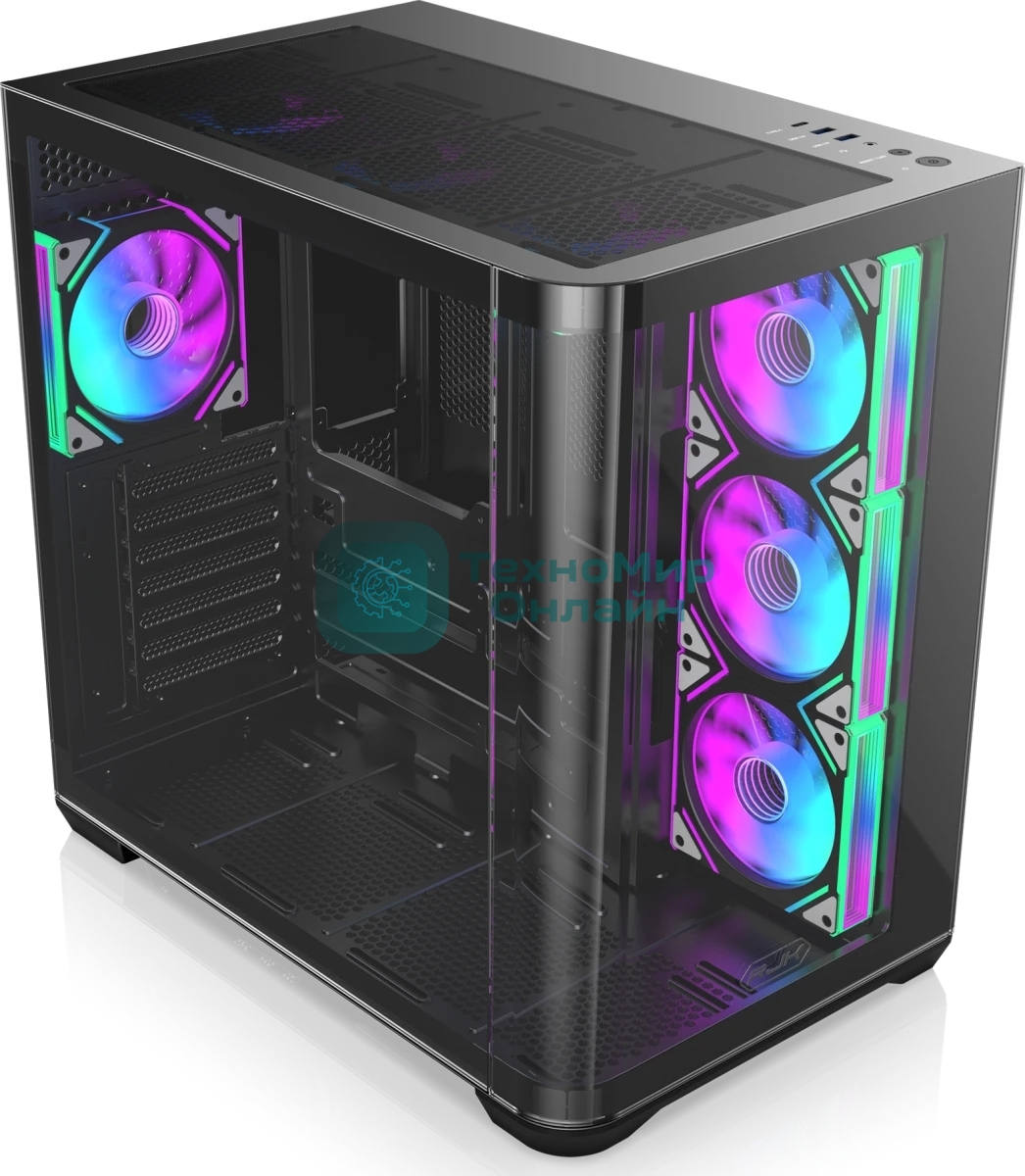 Компьютерный корпус без блока питания Case Raijintek ATREUS BT4, Midi-Tower, TG, 4x120мм ARGB, 2xUSB-A 3.0 + 1xUSB Type-C, E-ATX, ATX, mATX, mITX черный