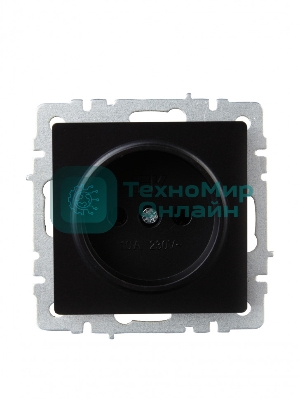 Розетка 1-местная IEK BRITE РС10-1-0-БрЧ (BR-R10-10-K02) без заземления, без защитных шторок, 10А, черный