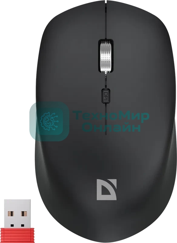 Мышь беспроводная Defender Velvet MB-406 черный, 1600 dpi, радиоканал, Bluetooth, USB, кнопки - 4