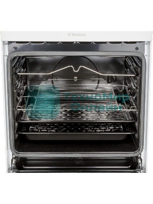 Плита электрическая Hansa FCEW54109 белый, конфорок 4 шт, духовка 65 л, 50 см x 85 см x 60 см