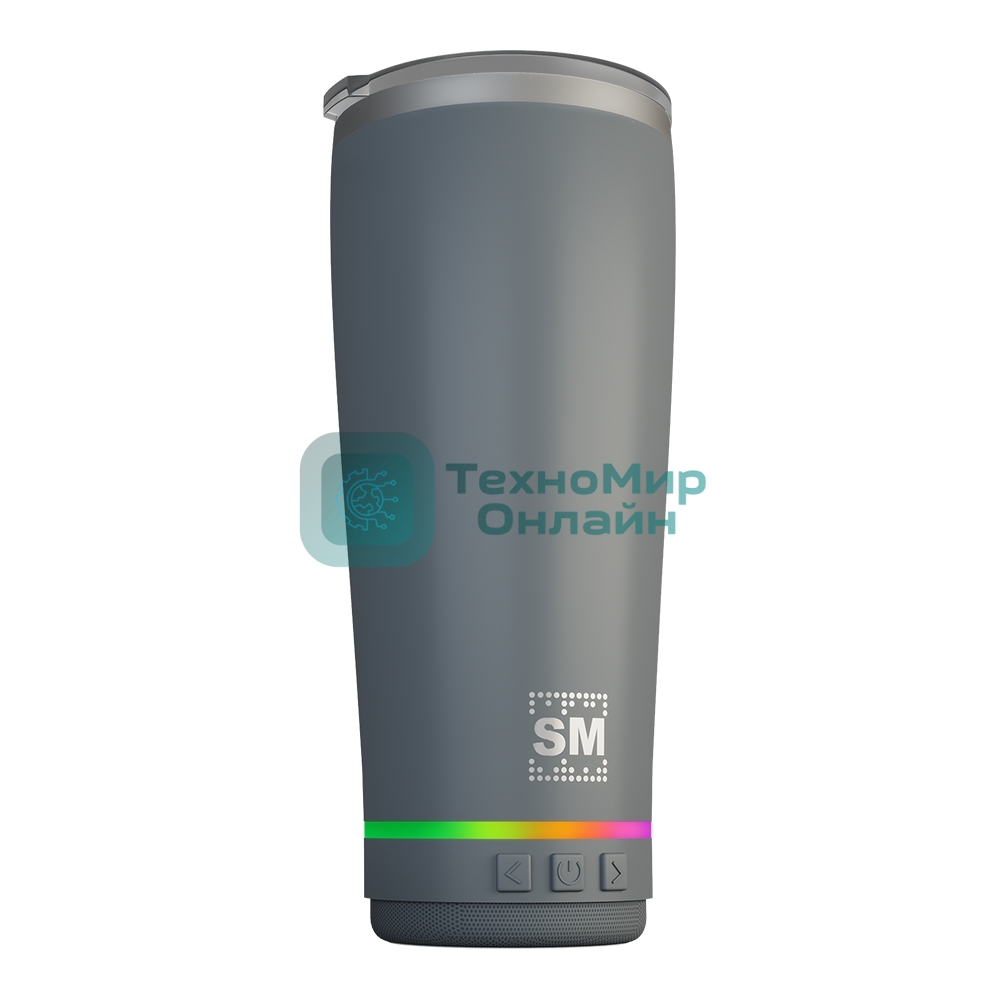 Термокружка с портативной колонкой Soundmax SM-TC001 серый