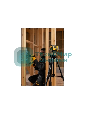 Лазерный уровень мультипризменный Denzel DLV-360-3T, 30 м, зеленый луч, Li-Ion 2,4 Aч, штатив