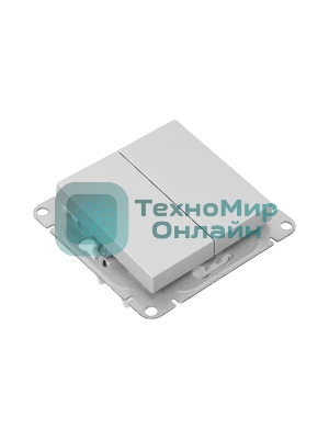 Механизм выключателя EKF UP1-SWA-20 Эпика двухклавишный, алюминий