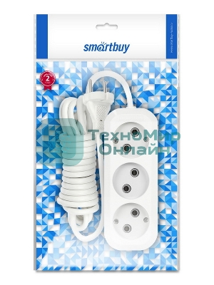 Удлинитель бытовой Smartbuy (SBE-10-3-05-N) 3 гнз х 5,0 м (10А/2.2 кВт, ПВС 2х1.0)