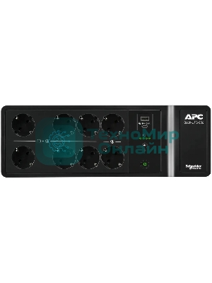 Источник бесперебойного питания APC Back-UPS ES 850VA/520W, 230V, 8 Schuko (2 Surge & 6 batt.), USB, USB charge(type A,C), Data/DSL protect.,(BE700G-RS, BE850G2-GR analogue), 1 year warranty