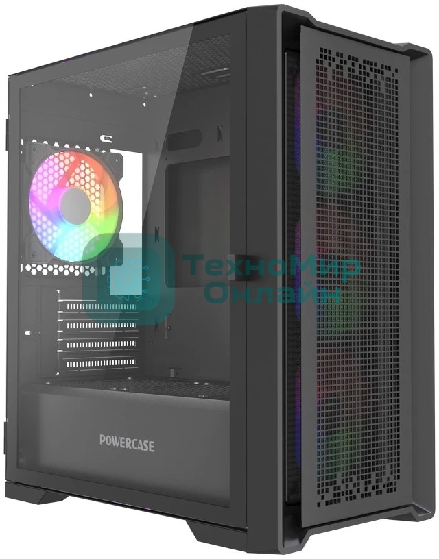 Корпус PowerCase ByteFlow Micro Black LE, Micro-Tower, чёрный
