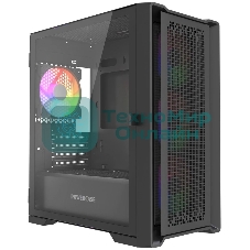 Корпус PowerCase ByteFlow Micro Black LE, Micro-Tower, чёрный