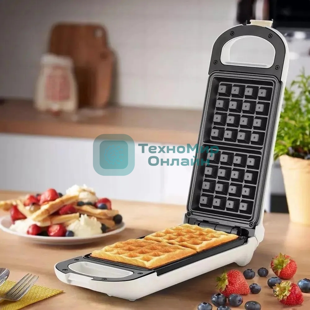 Вафельница Kitfort КТ-1690 700Вт черный/белый