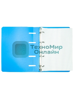 Тетрадь на кольцах Silwerhof 1848212 80 листов, клетка, A5, пластик кольца голубой