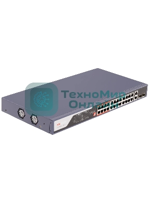Коммутатор Hikvision DS-3E0326P-E(C), 24×1 Гбит/с PoE + 2×1 Гбит/с Combo (RJ45/SFP) + 2×1 Гбит/с SFP, неуправляемый