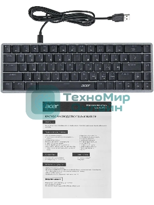 Клавиатура проводная Acer OKW302 (ZL.KBDCC.01C), USB, серебристый