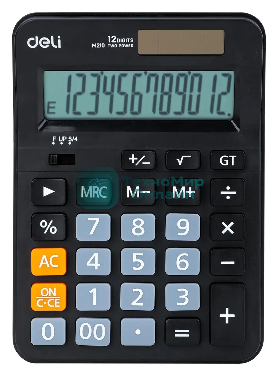 Калькулятор настольный Deli EM210 черный 12-разр.