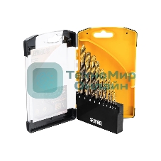 Набор сверл по металлу Denzel 1-10 мм, Р6М5К8-TiN, Golden Tip, 10 шт