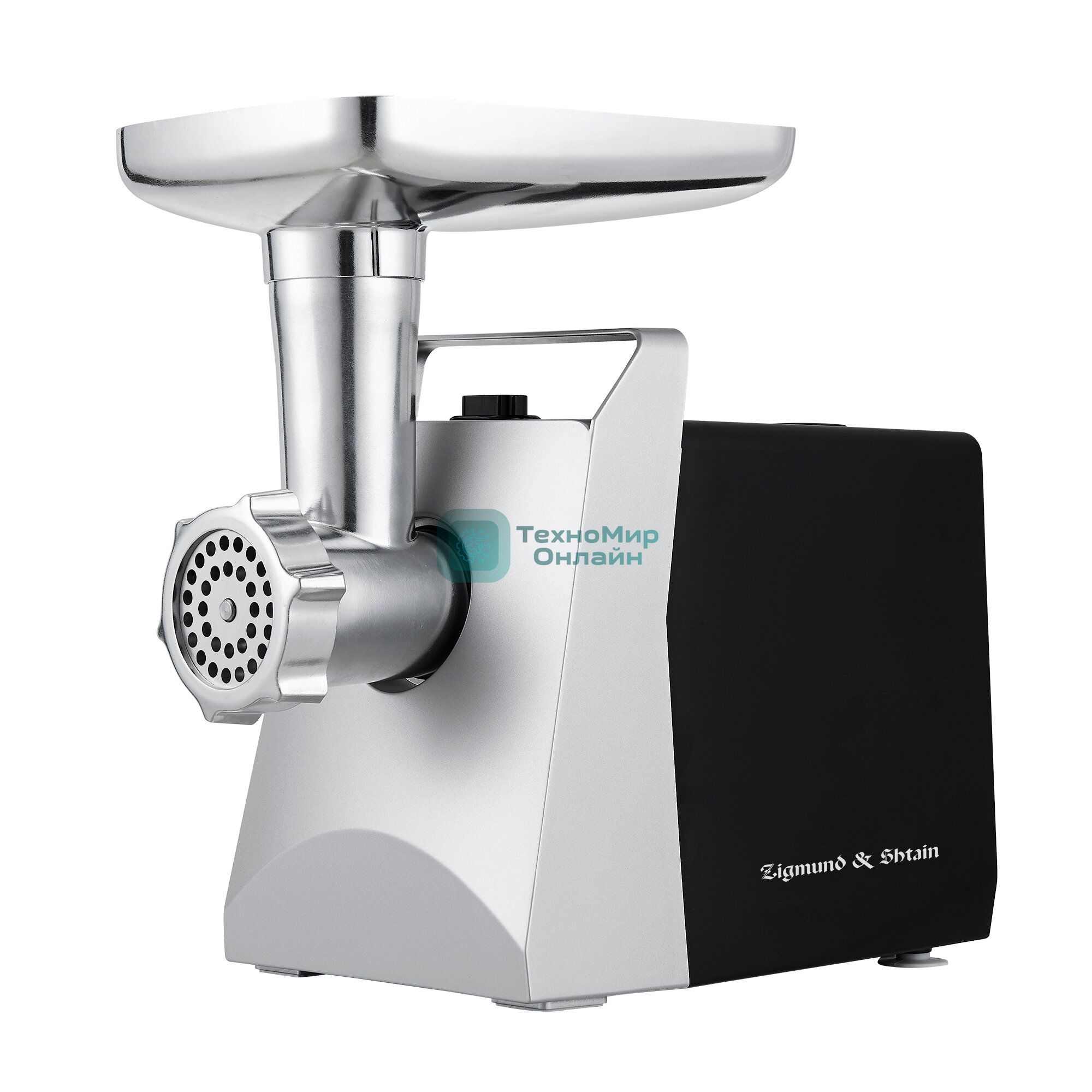Мясорубка электрическая Zigmund & Shtain ZMG-054 серебристый, 2300 Вт, 2.5 кг/мин, реверс, защита от перегрузки, металлический лоток, насадки - 5