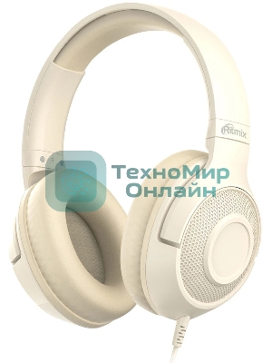 Проводные наушники Ritmix RH-544TV бежевый, накладные, Jack 3.5 мм