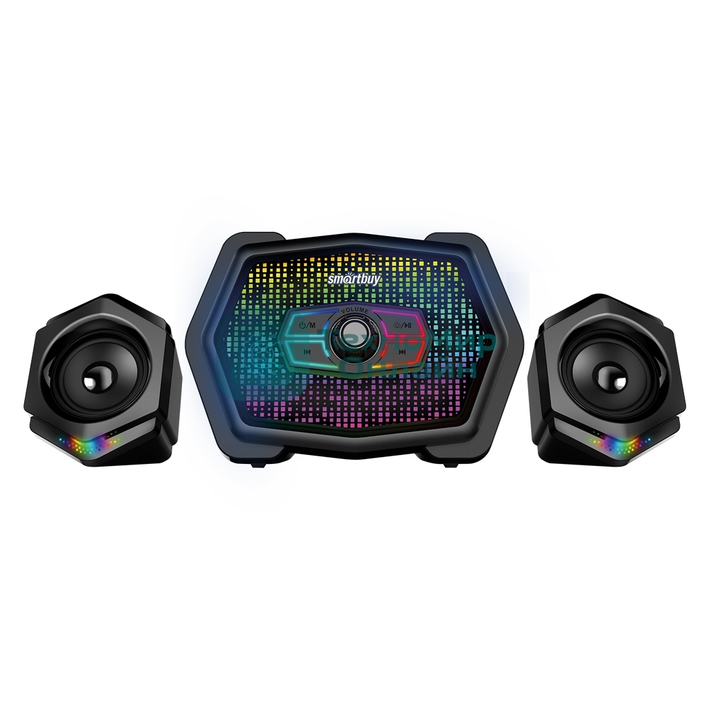 Акустическая система 2.1 Smartbuy W70, Bluetooth, 11Вт, RGb-подсветка, черный (арт. SBA-5150)
