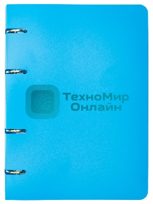 Тетрадь на кольцах Silwerhof 1848212 80 листов, клетка, A5, пластик кольца голубой