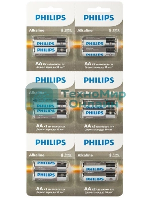 Элемент питания алкалиновый AA/LR6 1.5В Entry отрывной набор (блист. 12шт) Philips Б0064636