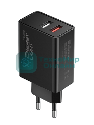 Сетевое зарядное устройство Qumo Energy light (Charger 0054) 18W, 2USB (USB 2.4A + QC3.0)