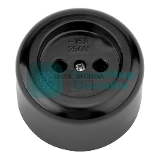 Розетка штепсельная Rexant карболитовая, открытой установки, б/з 16 А, черный