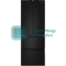 Холодильник Maunfeld MFF180NFBE01 черный трехкамерный 224/113л морозилка снизу, No Frost