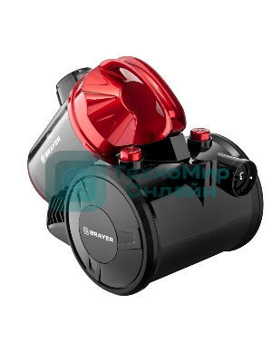 Пылесос BRAYER BR4202 черный/красный, 420/2200 Вт, уборка сухая, пылесборник контейнер 2.5 л