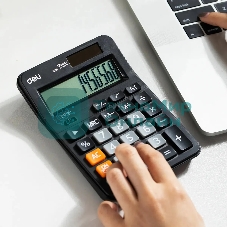 Калькулятор настольный Deli EM210 черный 12-разр.