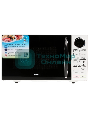Микроволновая печь BBK 23MWG-930S/BW белый/черный, 23 л, 900 Вт, переключатели - сенсор