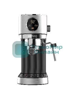 Кофеварка рожковая Korting KCM 1001 EX нержавеющая сталь, молотый, 1.2 л, 1350 Вт, 20 бар