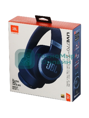 Беспроводные/проводные наушники JBL Live 770NC синий, полноразмерные, Bluetooth 5.3 + проводной, адаптивное шумоподавление, до 65 ч