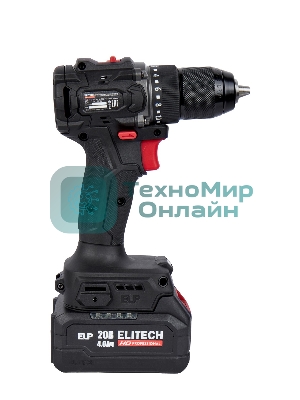 Дрель-шуруповерт Elitech CD 20SL2, 20 В, 2 Ач, 60 Нм, бесщеточный