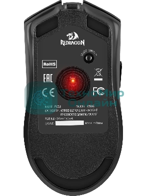 Мышь проводная игровая Redragon FYZU черная (USB, Pixart P3395, Huano, 6 кн., 26000 Dpi, RGb подсветка)