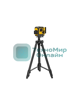 Лазерный уровень мультипризменный Denzel DLV-360-3T, 30 м, зеленый луч, Li-Ion 2,4 Aч, штатив