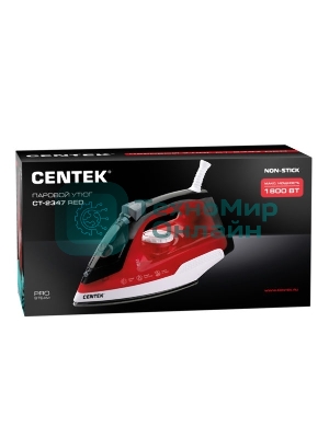 Утюг Centek СТ-2347 красный, 1800 Вт, 20 г/мин, 80 г/мин, 200 мл